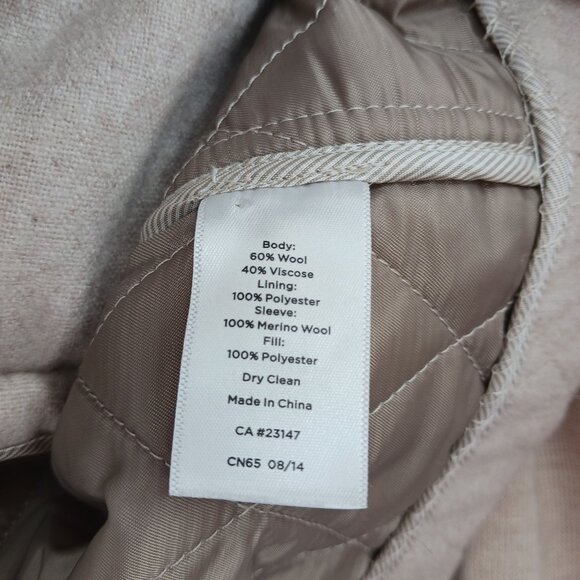 Talbots Beige Quilted Wool Blend Blazer Jacket Size 2 - Picture 9 of 12